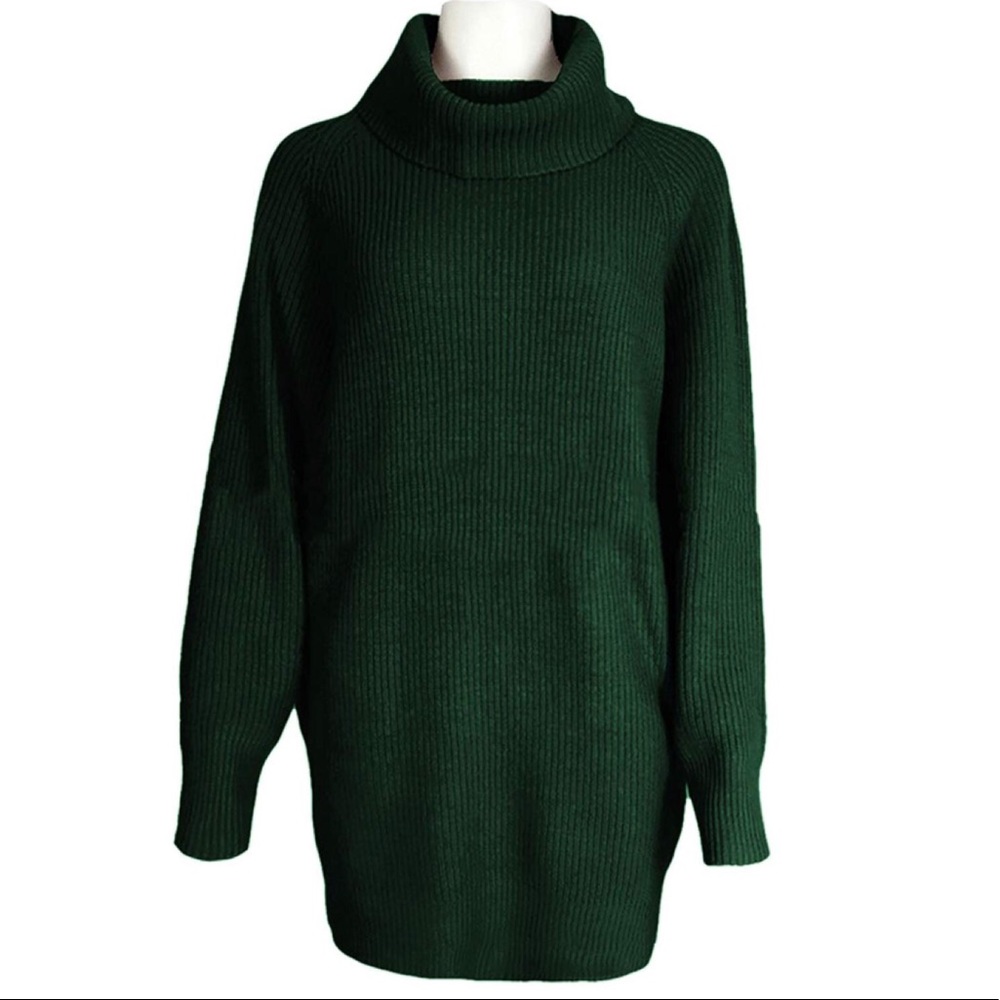 Loose Oversize Turtleneck Wool Pullover Sweater - image 2